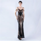 New dress positioning flower bead sheet craft bead suspender evening dress