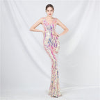 New design foreign trade spot Symphony bead long evening dress