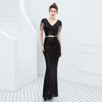 Evening dress women's new banquet temperament elegant long sequined aura queen fishtail thin