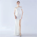 New craftsmanship Order ostrich hair party dinner performance etiquette evening dress
