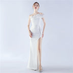 New craftsmanship Order ostrich hair party dinner performance etiquette evening dress