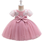 Girl Formal Dress Toddler Communion Baptism Bow Flower Girl Dress Princess Party Dress