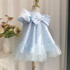 Elegante vestido de princesa con lentejuelas para primera comunión de niñas pequeñas, vestido de cumpleaños para niñas pequeñas 