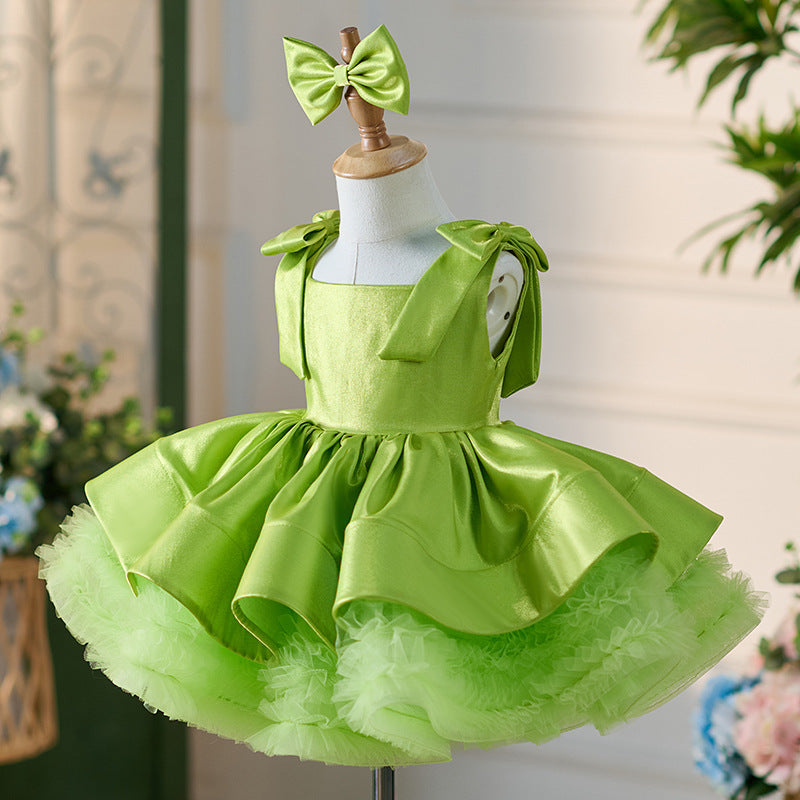 Elegante vestido de primera comunión para niña, vestido de princesa para cumpleaños de niña pequeña. 