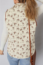 Romantic Floral Color Block Vest
