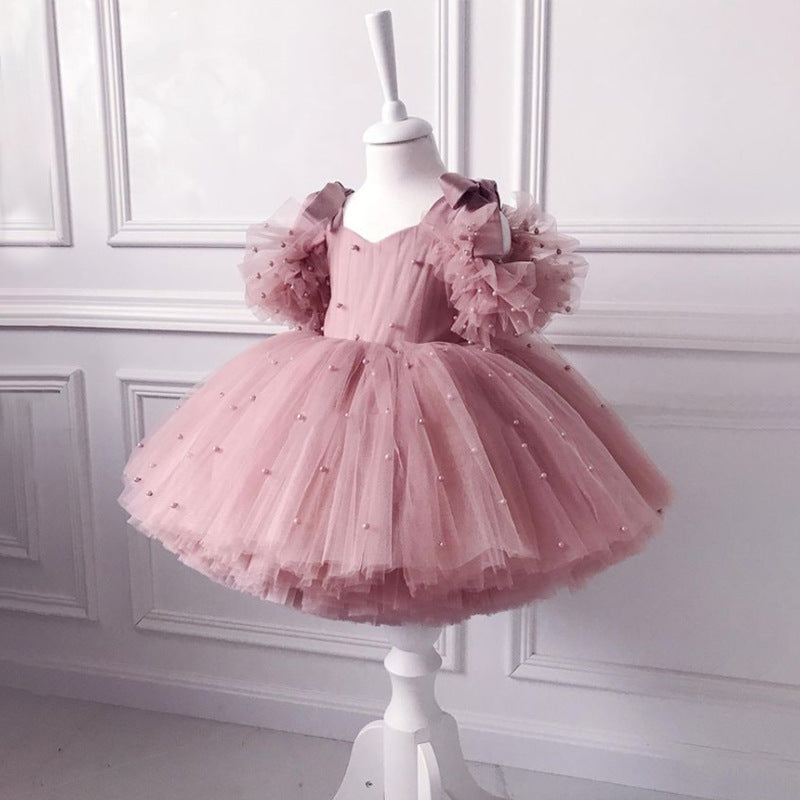 Bonito vestido de primera comunión para niñas, vestido de princesa para fiesta de cumpleaños infantil. 