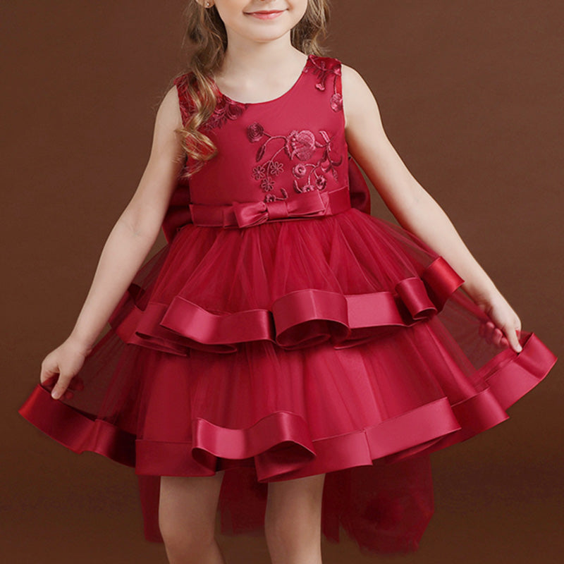 Kommunionkleid für Mädchen, Festkleid für Babys, Sommerkleid mit Schleife, bauschiges Ballkleid, Prinzessinnenkleid 