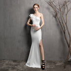 Evening dress women's new banquet elegant and dignified atmosphere pink long sexy and thin fish tail