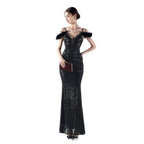 new dress craft order ostrich hair positioning flower bead piece evening dress