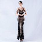 New dress positioning flower bead sheet craft bead suspender evening dress