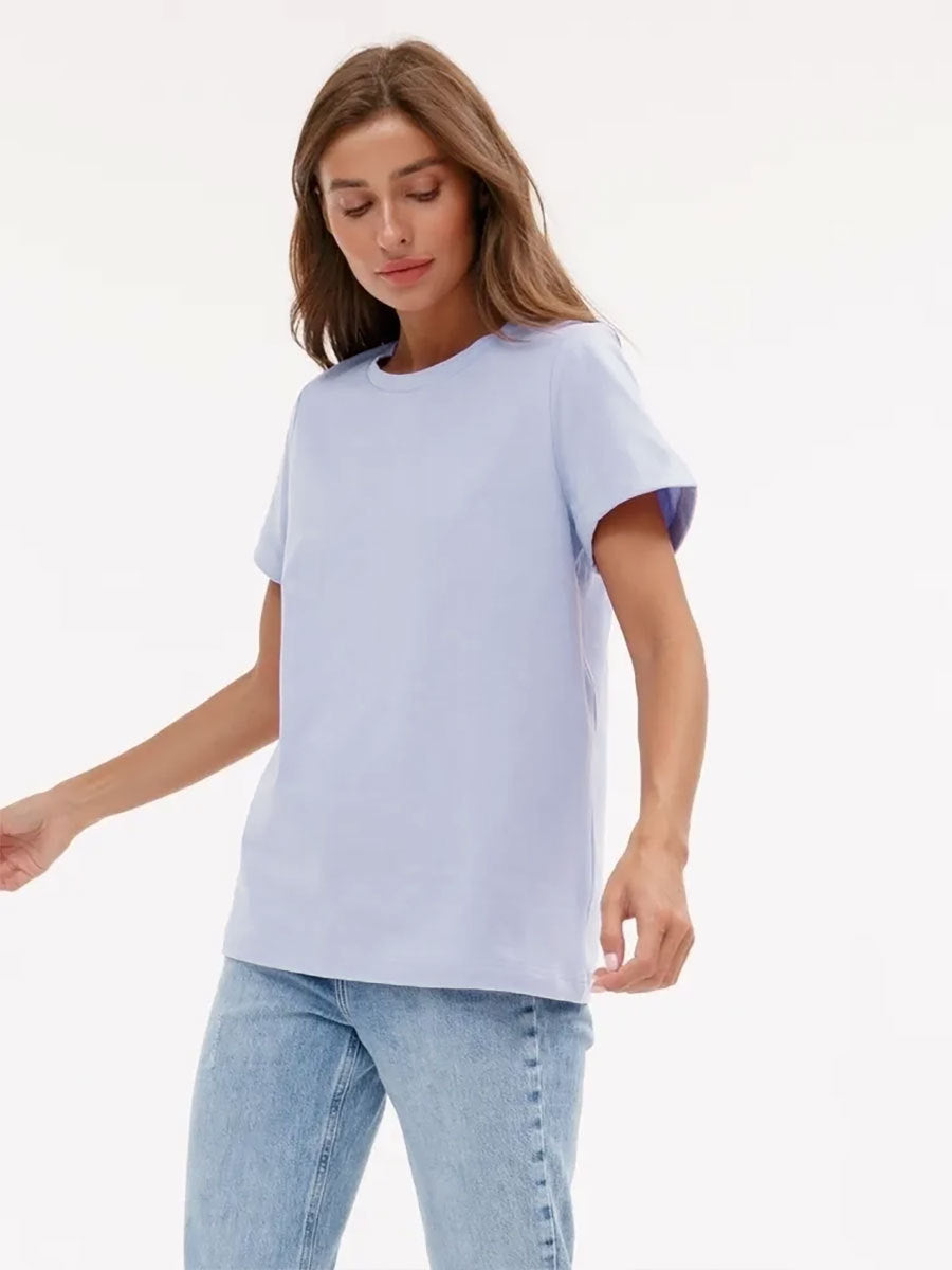 Minimalist Casual Solid Crew Neck T-shirt