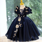 Elegantes Kleid für Kleinkinder zur Erstkommunion, Geburtstagsfeier, Blumenmädchenkleid, Festkleid 