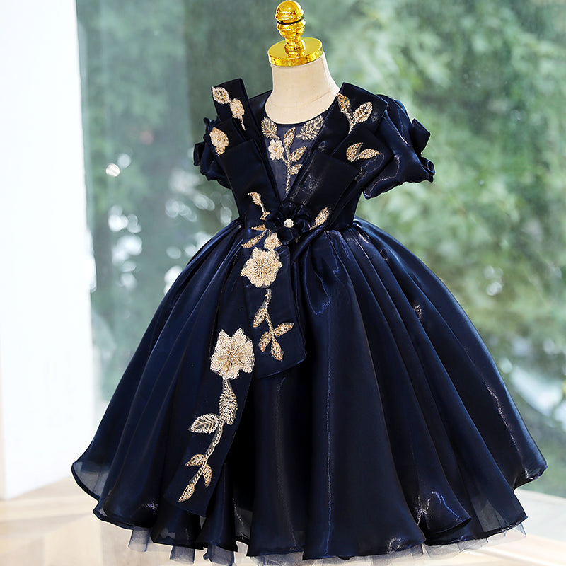 Elegantes Kleid für Kleinkinder zur Erstkommunion, Geburtstagsfeier, Blumenmädchenkleid, Festkleid 