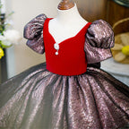 Babykleid für Mädchen, Kleinkinder, Sommerkleid, Kommunionskleid, Vintage-Kleid mit Puffärmeln, Geburtstagskleid 