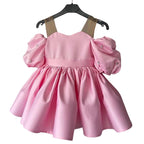 Lindo vestido de bautizo para niña, vestido de princesa para primera comunión y desfile de niñas pequeñas. 