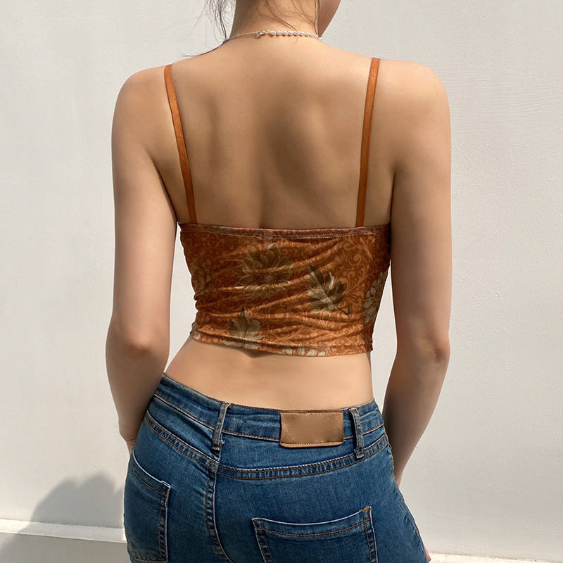 Vintage Lace Maple Print Cami Top