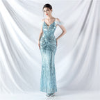 new dress craft order ostrich hair positioning flower bead piece evening dress