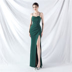 Fishbone vest waist heavy industry craftsmanship beaded tube top sling high-end evening dress