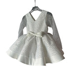 Lindo vestido de desfile de cuentas para niña, vestido de princesa de primera comunión para niña pequeña 