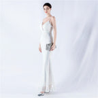 New dress positioning flower bead sheet craft bead suspender evening dress