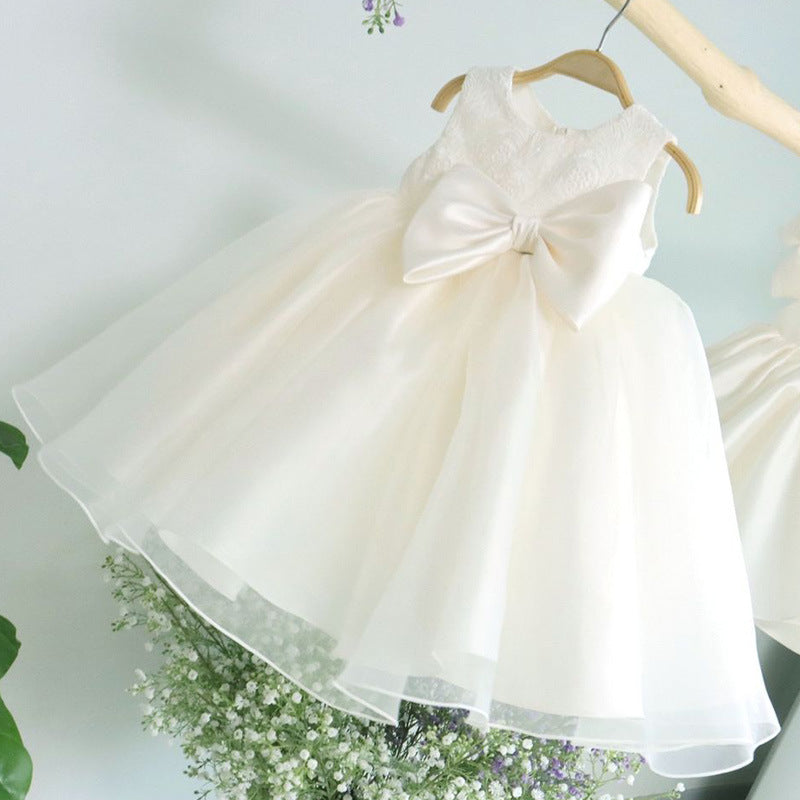 Lindo vestido de primera comunión para niña, vestido de princesa para fiesta de cumpleaños de niña pequeña 