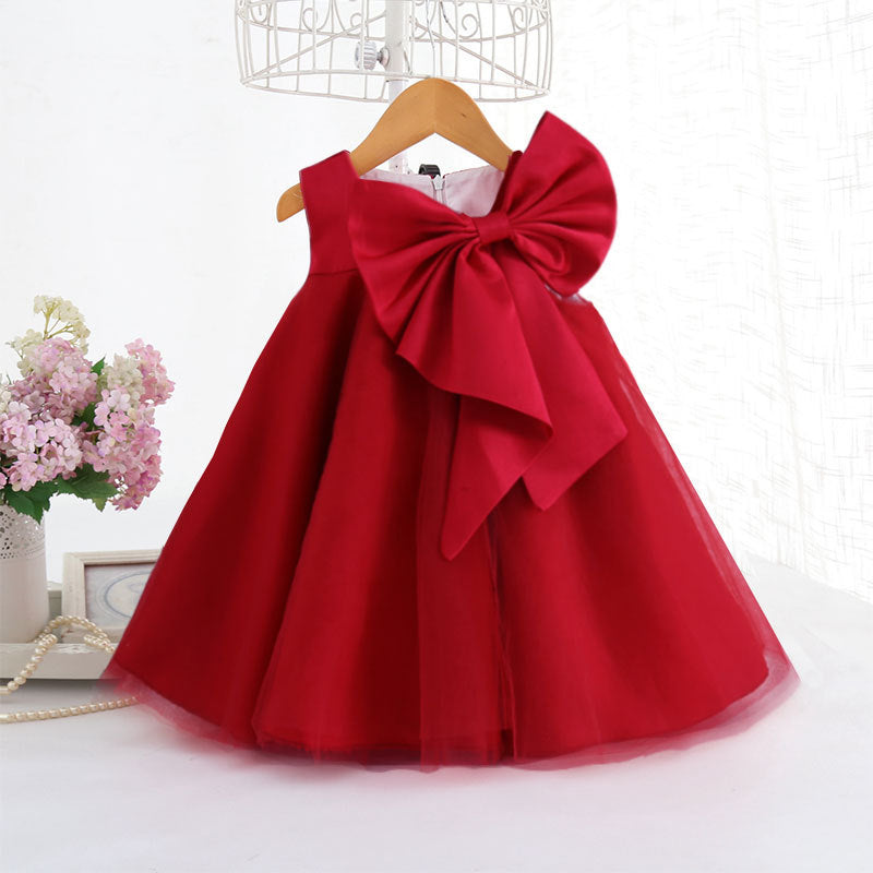 Vestido de primera comunión para niña, vestido formal de princesa, vestido de verano con lazo para fiesta de cumpleaños 