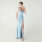 New order bead fish bone waist strap pleated deep V suspender evening dress banquet