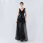 New dress positioning flower beads back beads with cape evening dress, annual meeting, performance
