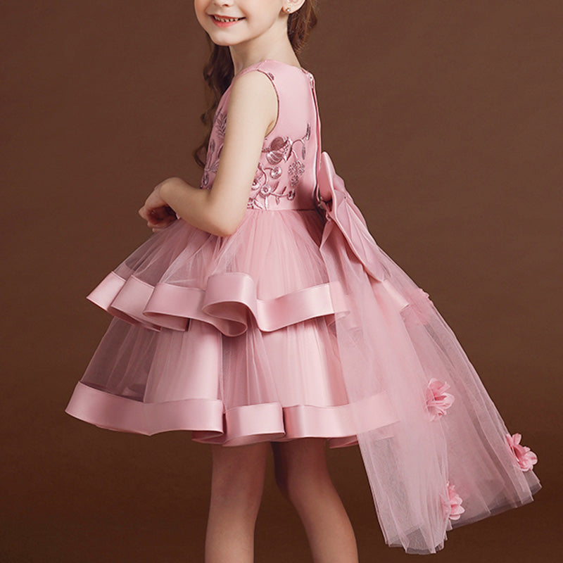 Kommunionkleid für Mädchen, Festkleid für Babys, Sommerkleid mit Schleife, bauschiges Ballkleid, Prinzessinnenkleid 