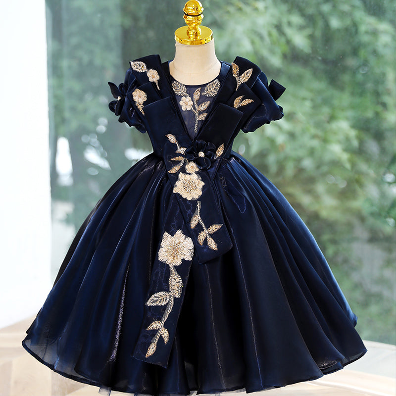 Elegantes Kleid für Kleinkinder zur Erstkommunion, Geburtstagsfeier, Blumenmädchenkleid, Festkleid 