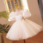 Ballkleider für Kleinkinder, Mädchen, Puffärmel, Schleife, Festkleid, Kommunion, formelles Prinzessinnenkleid 