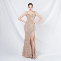 Formal settings fleece bead sheet handmade beaded long evening dress