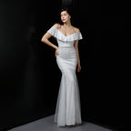 Polyester thread, fringed beads, fishtail banquet, elegant temperament, annual meeting host, car model party dress, female autumn