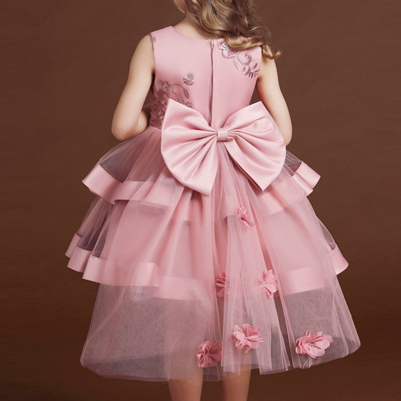 Kommunionkleid für Mädchen, Festkleid für Babys, Sommerkleid mit Schleife, bauschiges Ballkleid, Prinzessinnenkleid 