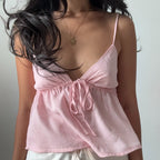 Sexy Solid Slim Tie Cami Top