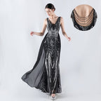 New dress positioning flower beads back beads with cape evening dress, annual meeting, performance