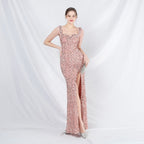 Formal settings fleece bead sheet handmade beaded long evening dress