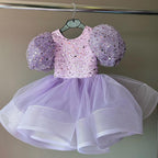 Niedliches Pailletten-Weihnachtskleid für Kleinkinder, Prinzessinnenkleid für die erste Kommunion, Babykleid für Mädchen 
