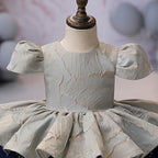 Vestidos de fiesta para niña pequeña, de verano, para comunión, con mangas abullonadas, vestido de princesa esponjoso para desfile 