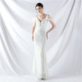 new dress craft order ostrich hair positioning flower bead piece evening dress