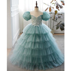 Vestido para niñas de flores, vestido para desfile infantil, vestido de pastel, vestido de comunión formal esponjoso para cumpleaños 