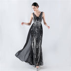 New dress positioning flower beads back beads with cape evening dress, annual meeting, performance