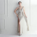 Handmade beaded dress celebrity car model dinner performance long evening dress