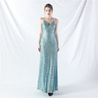 Popular A-shaped pendulum dress can be worn daily sequined long dress