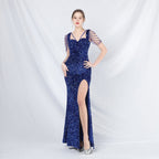 Formal settings fleece bead sheet handmade beaded long evening dress