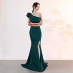 Evening dress women's new banquet elegant and dignified atmosphere pink long sexy and thin fish tail