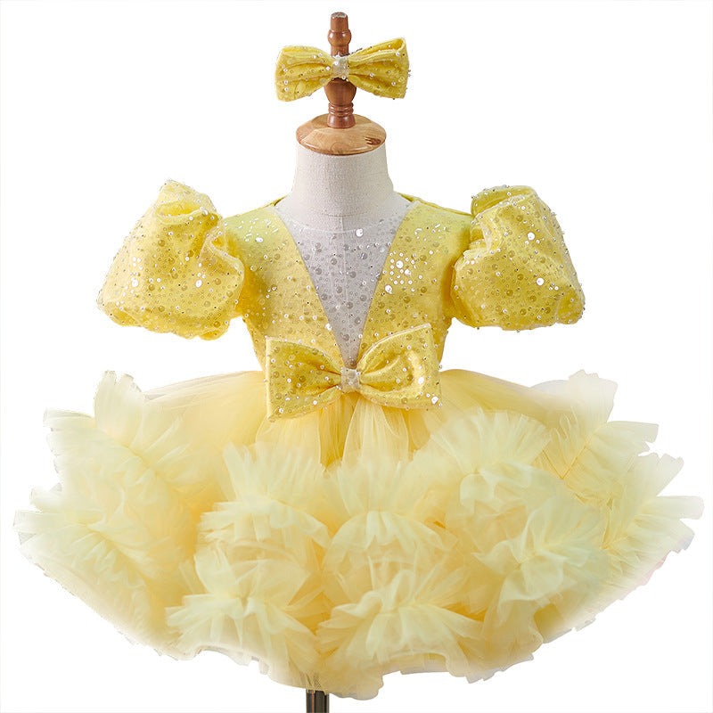Mädchen-Weihnachtskleid, süßes Baby-Mädchen-Kleid mit Pailletten, festliches Kleid für Kleinkinder, Geburtstags- oder Kommunionskleid 