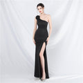 Unique fashion order design simple and elegant one-shoulder long dress high-end evening dress