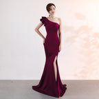 Evening dress women's new banquet elegant and dignified atmosphere pink long sexy and thin fish tail