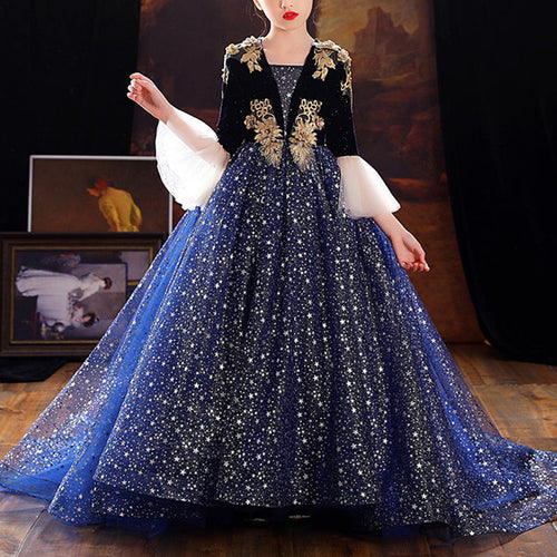 Vestido de comunión para niñas, bautizo, desfile formal, falda de invierno 
